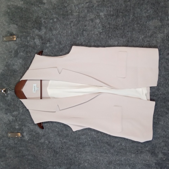 Evereve Sleeveless Blazer Vest Coquette Ballet Chic Blush Nude Womens M - Picture 2 of 8